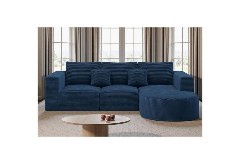 LuxusKollektion Stuhl Ecksofa Schlaffunktion L Form Cordstoff Rechts-Chaiselongue Blau LuxusKollektion Stuhl Ecksofa Schlaffunktion L Form Cordstoff Rechts-Chaiselongue Blau von LuxusKollektion