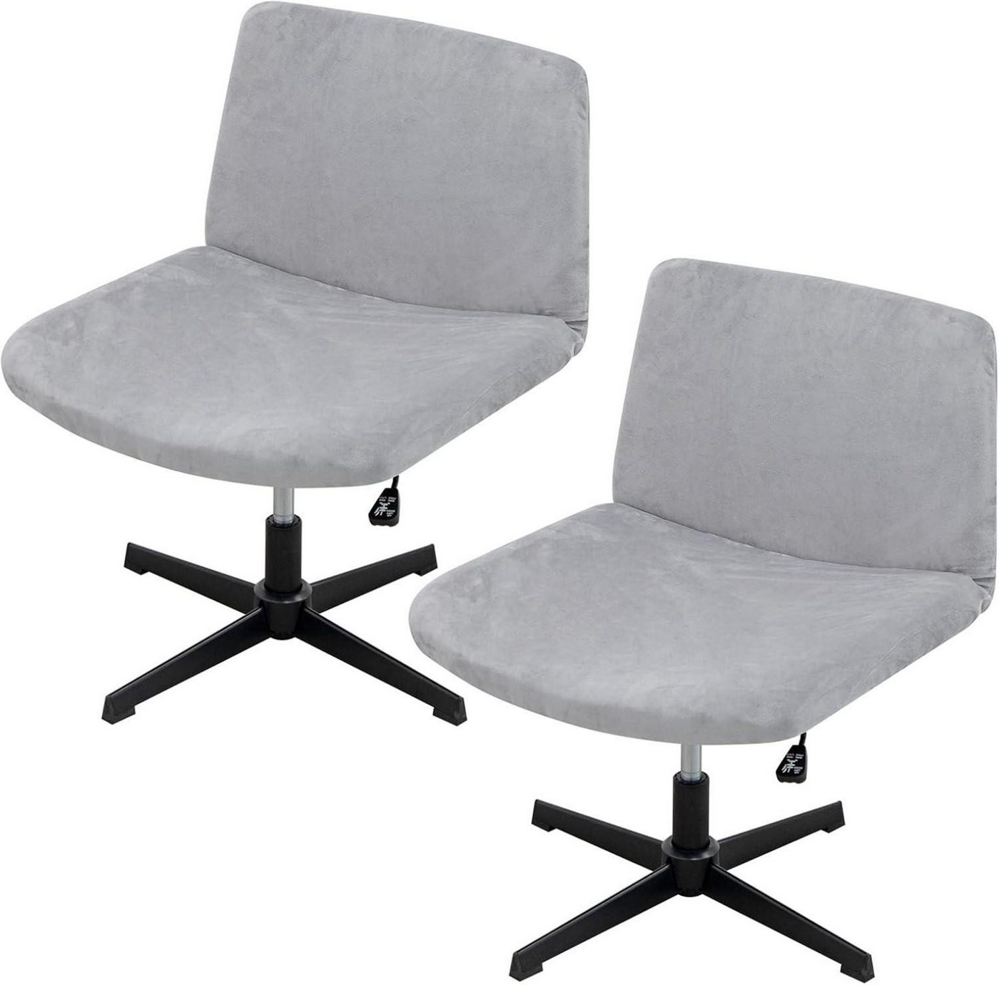 LuxusKollektion Stuhl Stretch Stuhlhussen 2er Set Samt Grau Büro Barhocker Bezug Armlos LuxusKollektion Stuhl Stretch Stuhlhussen 2er Set Samt Grau Büro Barhocker Bezug Armlos von LuxusKollektion