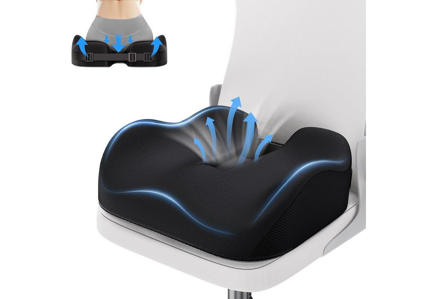 LuxusKollektion Stuhlkissen Sitzkissen orthopädisch Steißbein Ischias Bürostuhl 42x18x20cm LuxusKollektion Stuhlkissen Sitzkissen orthopädisch Steißbein Ischias Bürostuhl 42x18x20cm von LuxusKollektion