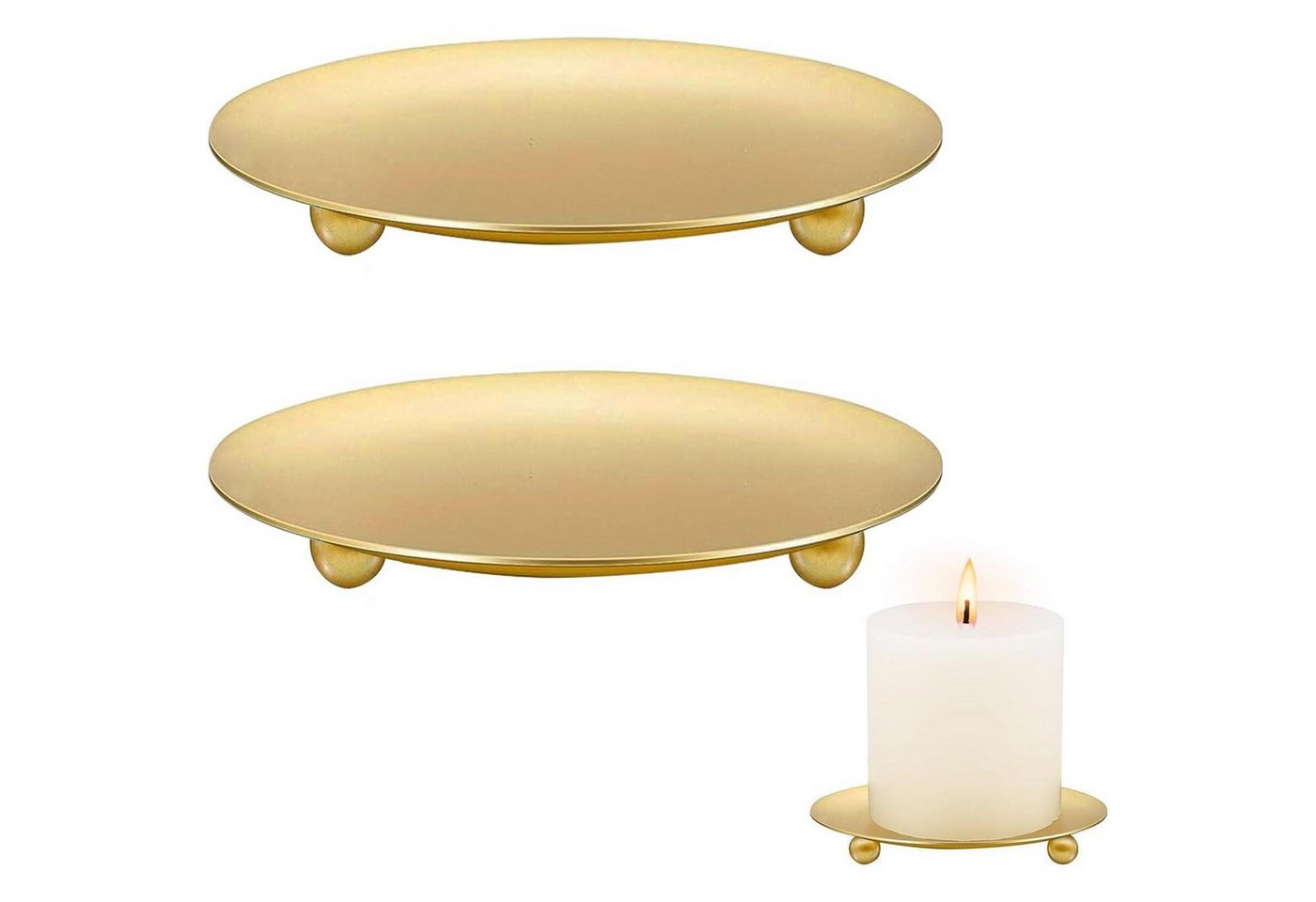 LuxusKollektion Stumpenkerze Kerzenhalter 2 Stück Stumpenkerzen Metall Hochzeit Gold LuxusKollektion Stumpenkerze Kerzenhalter 2 Stück Stumpenkerzen Metall Hochzeit Gold von LuxusKollektion