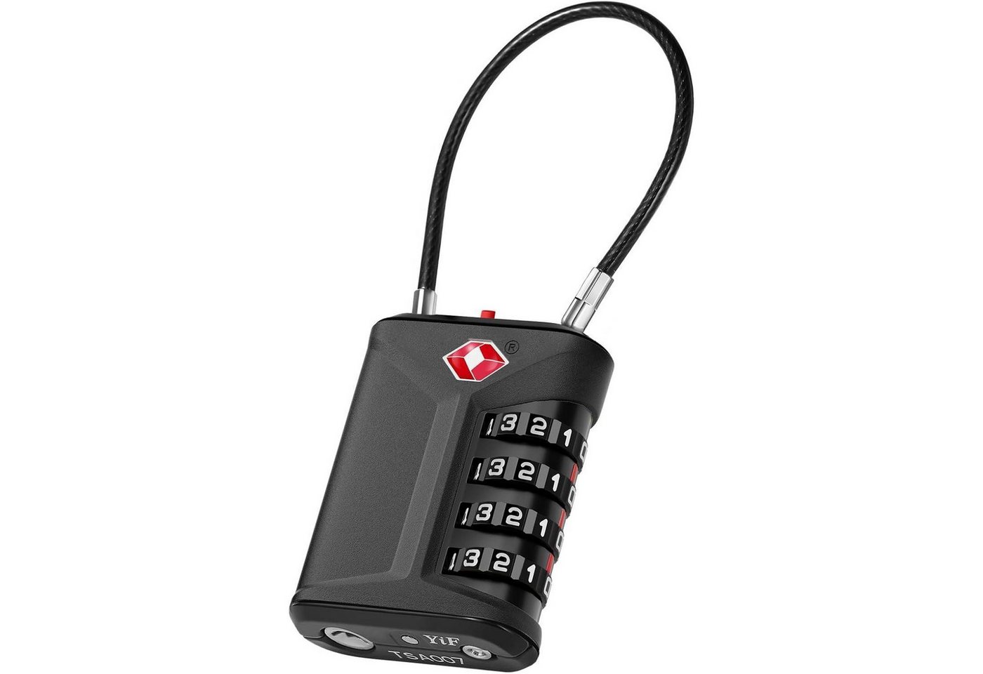 LuxusKollektion TSA-Vorhängeschloss Kofferschloss TSA Zahlenschloss 4 Stellig 1 Stück Schwarz von LuxusKollektion