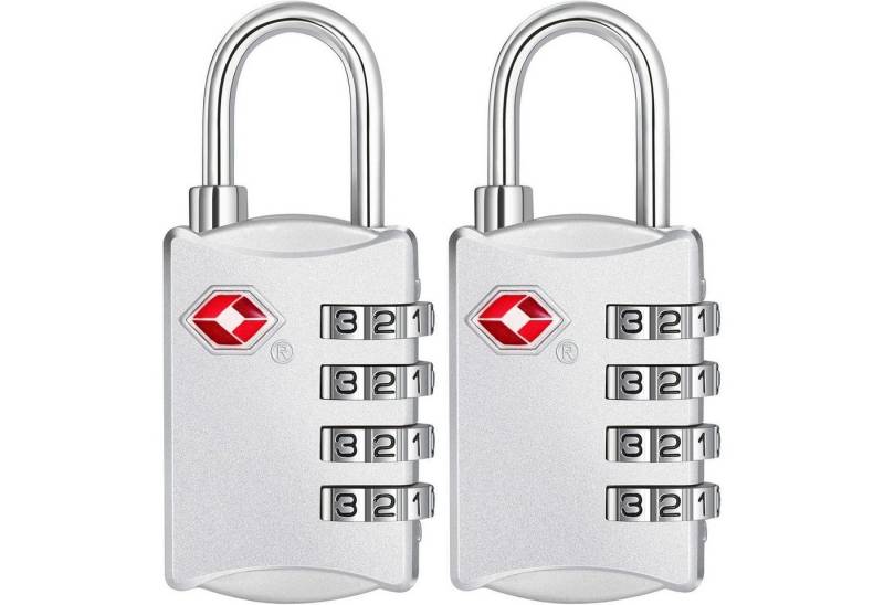 LuxusKollektion TSA-Vorhängeschloss Kofferschloss TSA Zahlenschloss 4 stellig Koffer 2 Stücke Silber LuxusKollektion TSA-Vorhängeschloss Kofferschloss TSA Zahlenschloss 4 stellig Koffer 2 Stücke Silber von LuxusKollektion