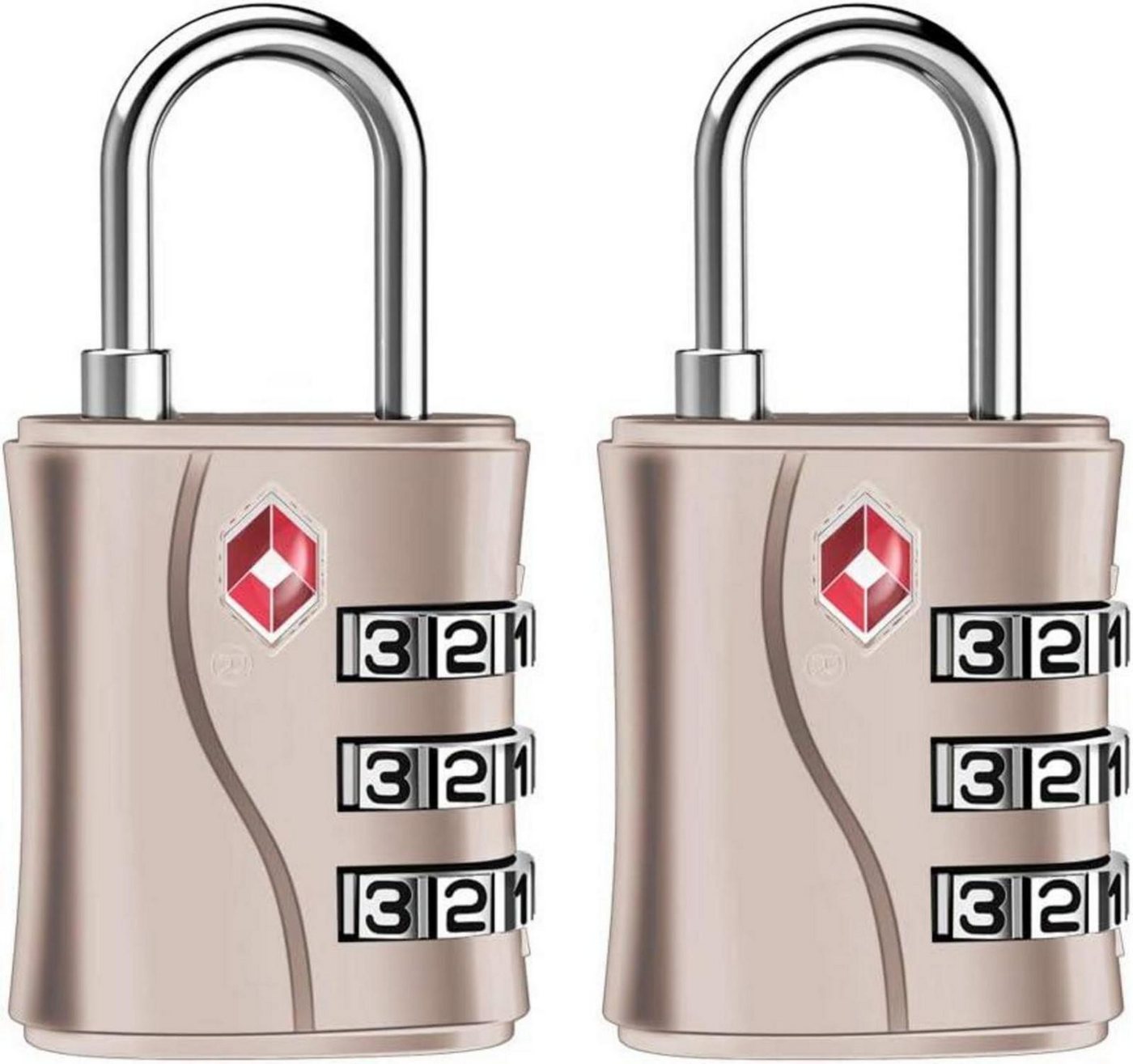 LuxusKollektion TSA-Vorhängeschloss TSA Kofferschlösser 3-Stellige Zahlen Roségold 2er Set LuxusKollektion TSA-Vorhängeschloss TSA Kofferschlösser 3-Stellige Zahlen Roségold 2er Set von LuxusKollektion