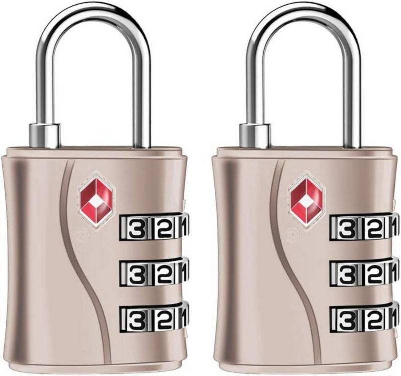 LuxusKollektion TSA-Vorhängeschloss TSA Kofferschlösser 3-Stellige Zahlen Roségold 2er Set von LuxusKollektion