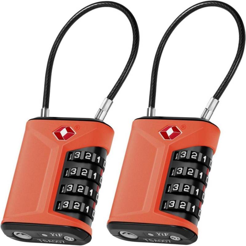 LuxusKollektion TSA-Vorhängeschloss TSA Kofferschloss 4 Stellig Orange 2 Stücke Strandtuch von LuxusKollektion