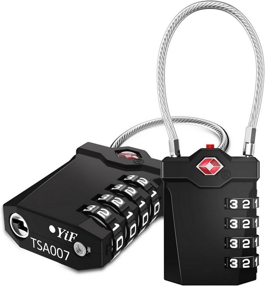 LuxusKollektion TSA-Vorhängeschloss TSA Zahlenschloss Gepäckschloss 4 Stellig Schwarz (2 LuxusKollektion TSA-Vorhängeschloss TSA Zahlenschloss Gepäckschloss 4 Stellig Schwarz (2 von LuxusKollektion