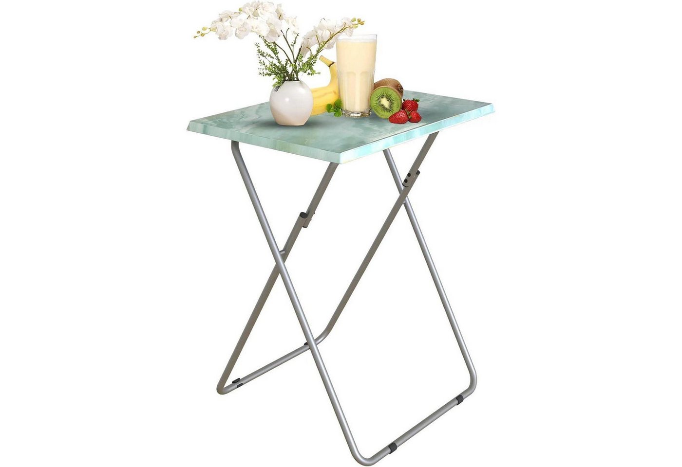 LuxusKollektion Tabletttisch Klapptisch Faltbar Snacktisch Beistelltisch Laptoptisch 1 PC Blau von LuxusKollektion