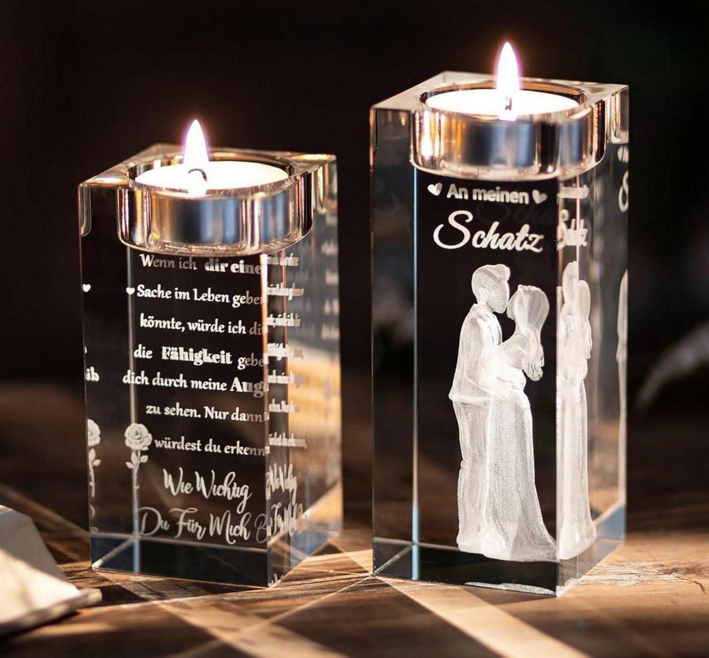 LuxusKollektion Teelichthalter Kristall Teelichthalter 3D Gravur Partner Geschenk Hochzeit Jahrestag LuxusKollektion Teelichthalter Kristall Teelichthalter 3D Gravur Partner Geschenk Hochzeit Jahrestag von LuxusKollektion