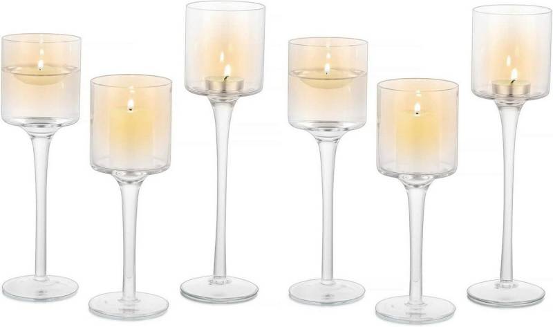 LuxusKollektion Teelichthalter Teelichthalter Glas Kerzenständer Hochzeit Deko 6er Set von LuxusKollektion