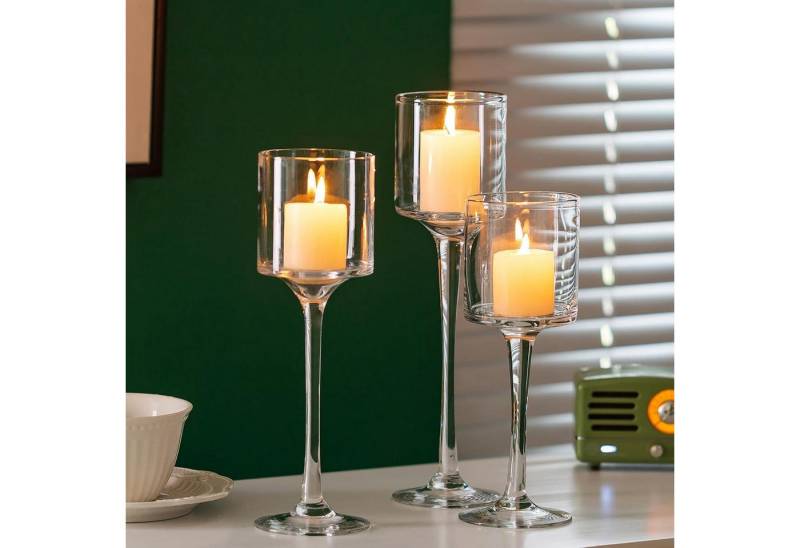 LuxusKollektion Teelichthalter Teelichthalter Glas Kerzenständer Kerzenhalter Tischdeko Hochzeit von LuxusKollektion