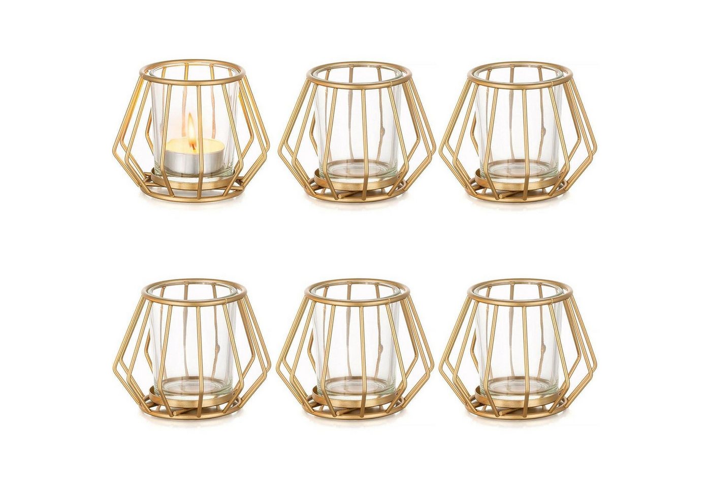 LuxusKollektion Teelichthalter Teelichthalter Gold Metall Kerzenhalter Windlicht 6er Set 6Pcs Gold-1 LuxusKollektion Teelichthalter Teelichthalter Gold Metall Kerzenhalter Windlicht 6er Set 6Pcs Gold-1 von LuxusKollektion