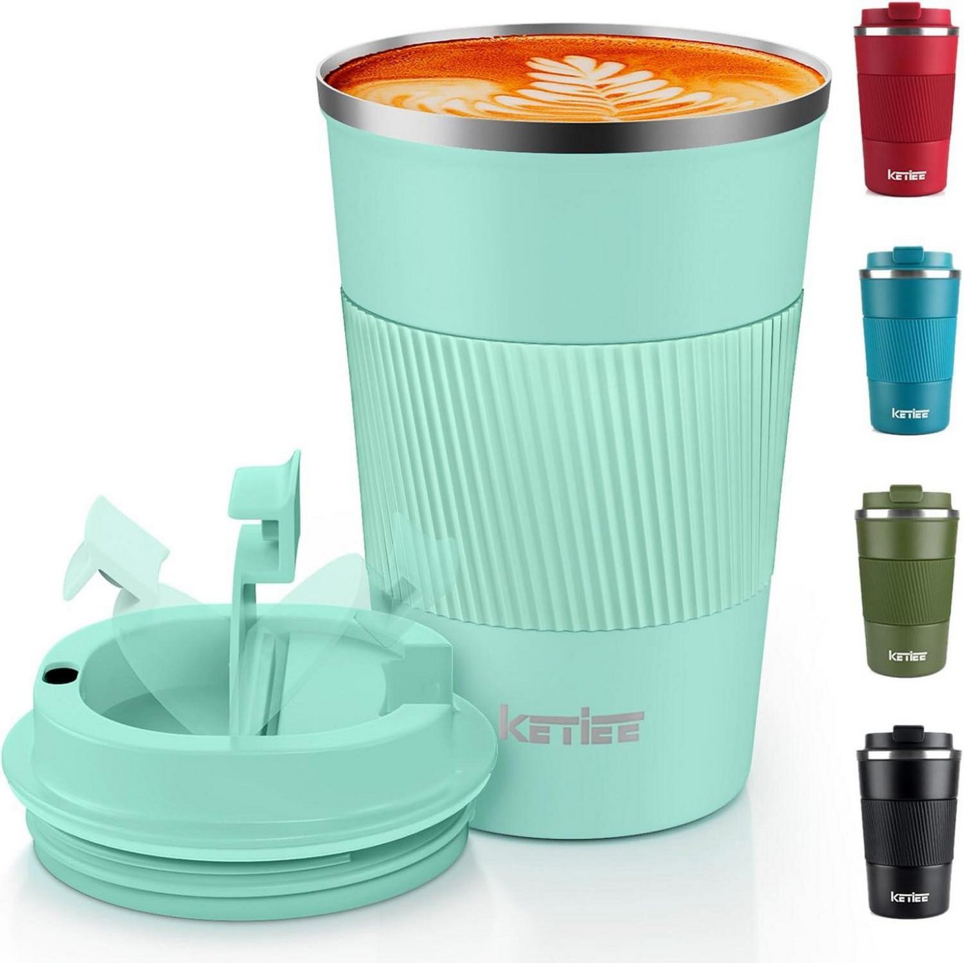 LuxusKollektion Thermobecher Kaffeebecher to go 380ml Thermobecher Doppelwandig Reisebecher von LuxusKollektion