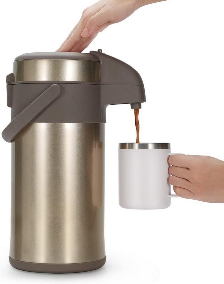LuxusKollektion Thermobecher Olerd 3,0 Liter Pump Thermoskannen Edelstahl von LuxusKollektion