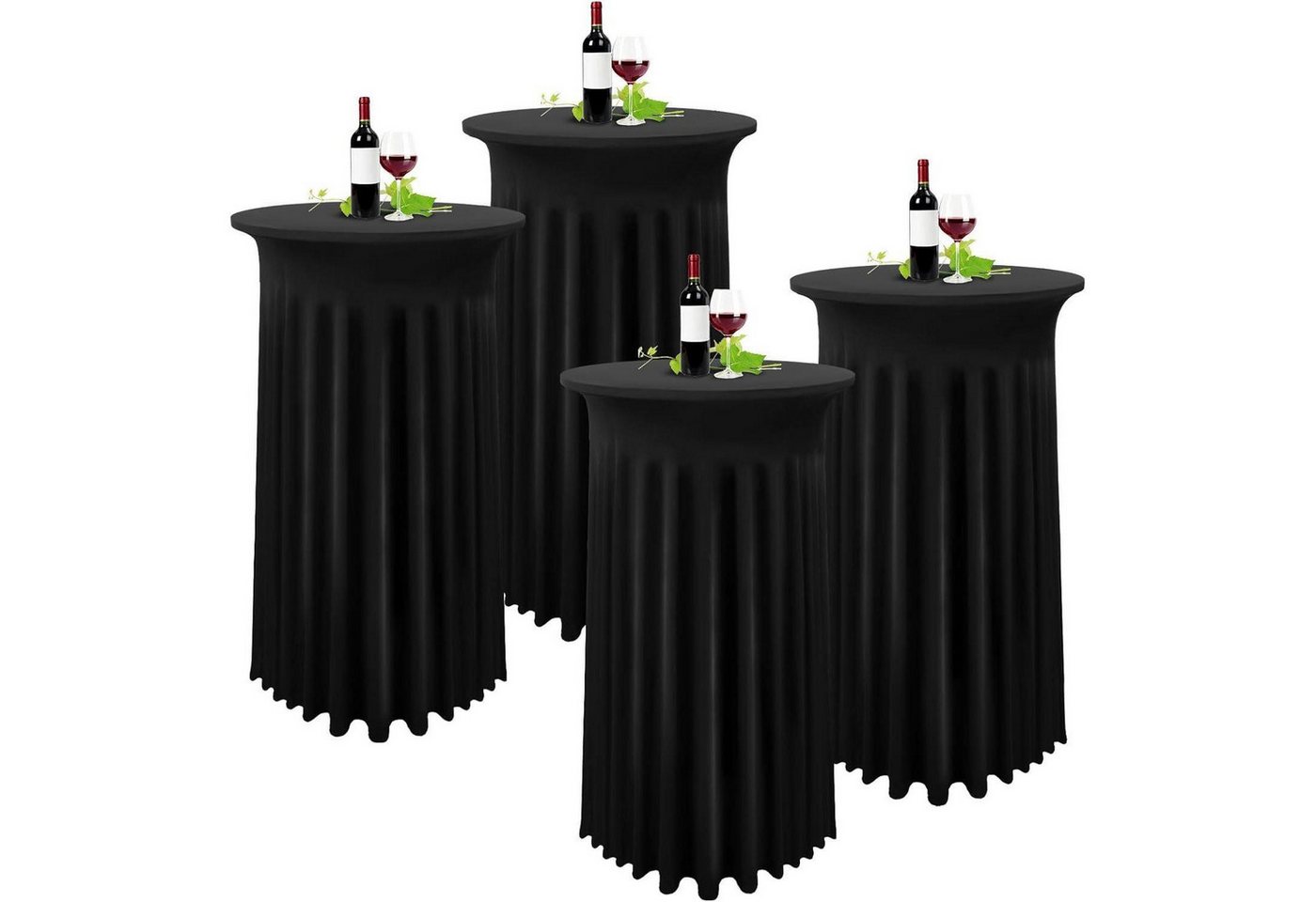 LuxusKollektion Tischdecke Stehtischhusse Cocktailtischrock Klassisches Schwarz 4 Stück 80x110cm LuxusKollektion Tischdecke Stehtischhusse Cocktailtischrock Klassisches Schwarz 4 Stück 80x110cm von LuxusKollektion