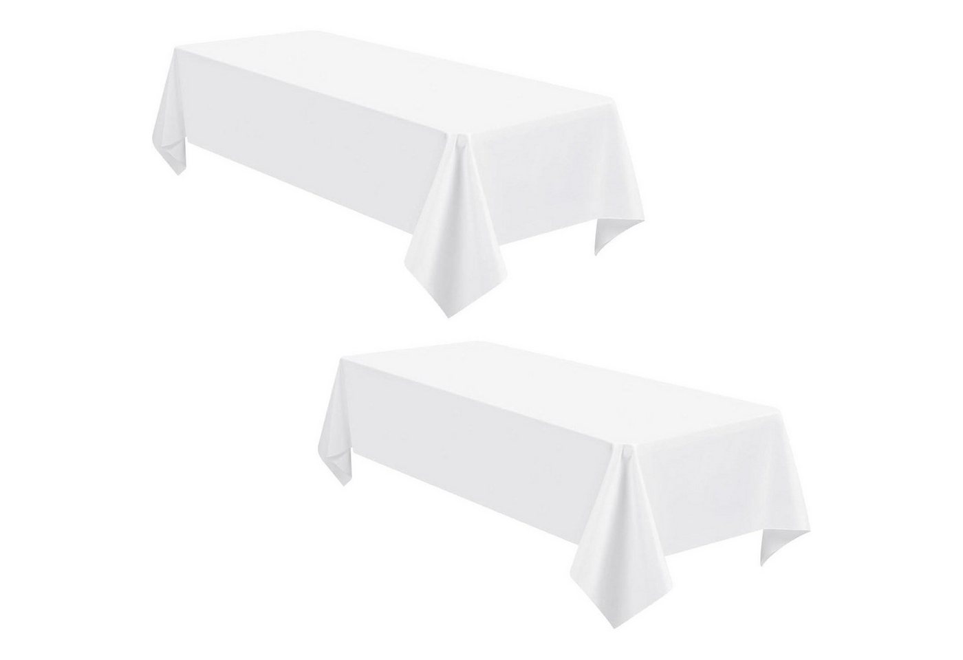 LuxusKollektion Tischdecke Tischdecke 2er Pack weiß 153 x 260 cm Weiß 2 Stück 153 cm x 260 cm von LuxusKollektion