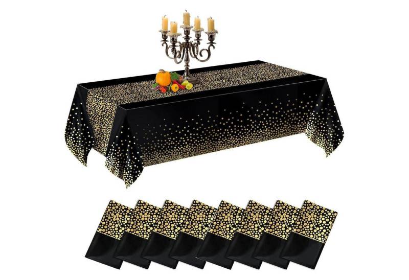 LuxusKollektion Tischdecke Tischdecke Einweg Wasserdicht Geburtstag Schwarz & Gold 8 Stück von LuxusKollektion