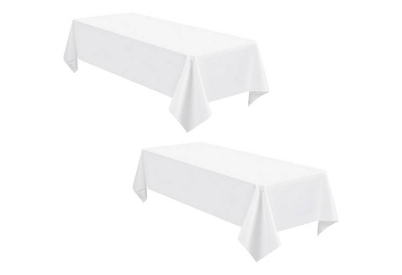 LuxusKollektion Tischdecke Tischdecke Polyester Rechteck 100x140cm Weiß 2 Stück – 100 cm x 140 cm von LuxusKollektion