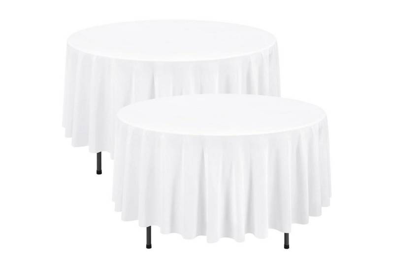 LuxusKollektion Tischdecke Tischdecken Polyester rund 90 Zoll Weiß 2 Stück 229 cm von LuxusKollektion
