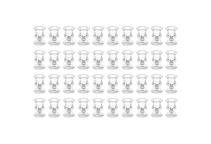 LuxusKollektion Tischkerzenhalter Kerzenhalter Glas Stabkerzen 40er Hochzeit Tischdeko 40 Transparent LuxusKollektion Tischkerzenhalter Kerzenhalter Glas Stabkerzen 40er Hochzeit Tischdeko 40 Transparent von LuxusKollektion