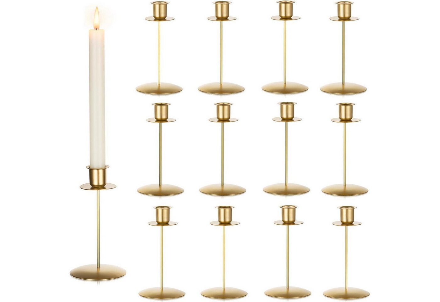 LuxusKollektion Tischkerzenhalter Kerzenhalter Stabkerzen 12er Set Metall Gold Vintage Modern 12 Gold LuxusKollektion Tischkerzenhalter Kerzenhalter Stabkerzen 12er Set Metall Gold Vintage Modern 12 Gold von LuxusKollektion