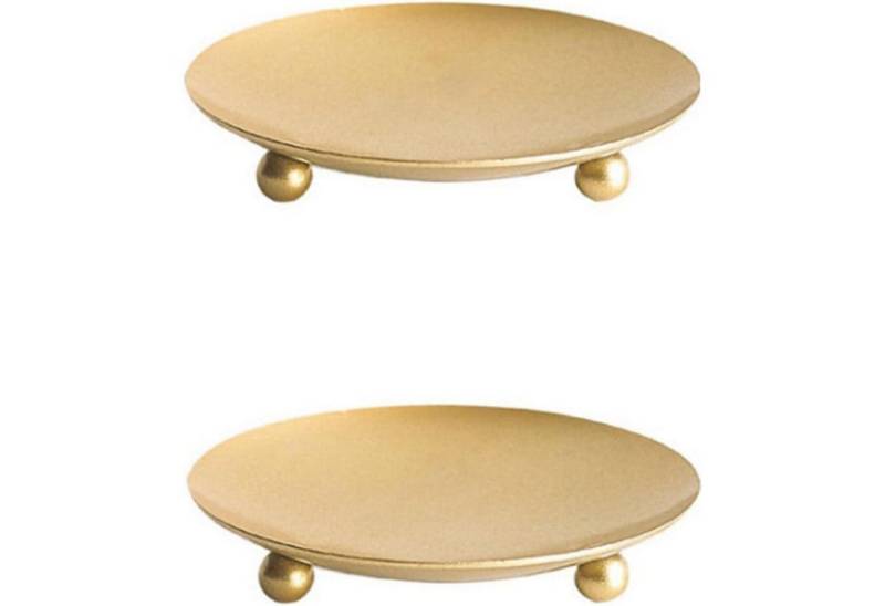 LuxusKollektion Tischkerzenhalter Kerzenhalter Stumpenkerzen Kerzenständer Metall Stabkerze Gold 9cm LuxusKollektion Tischkerzenhalter Kerzenhalter Stumpenkerzen Kerzenständer Metall Stabkerze Gold 9cm von LuxusKollektion