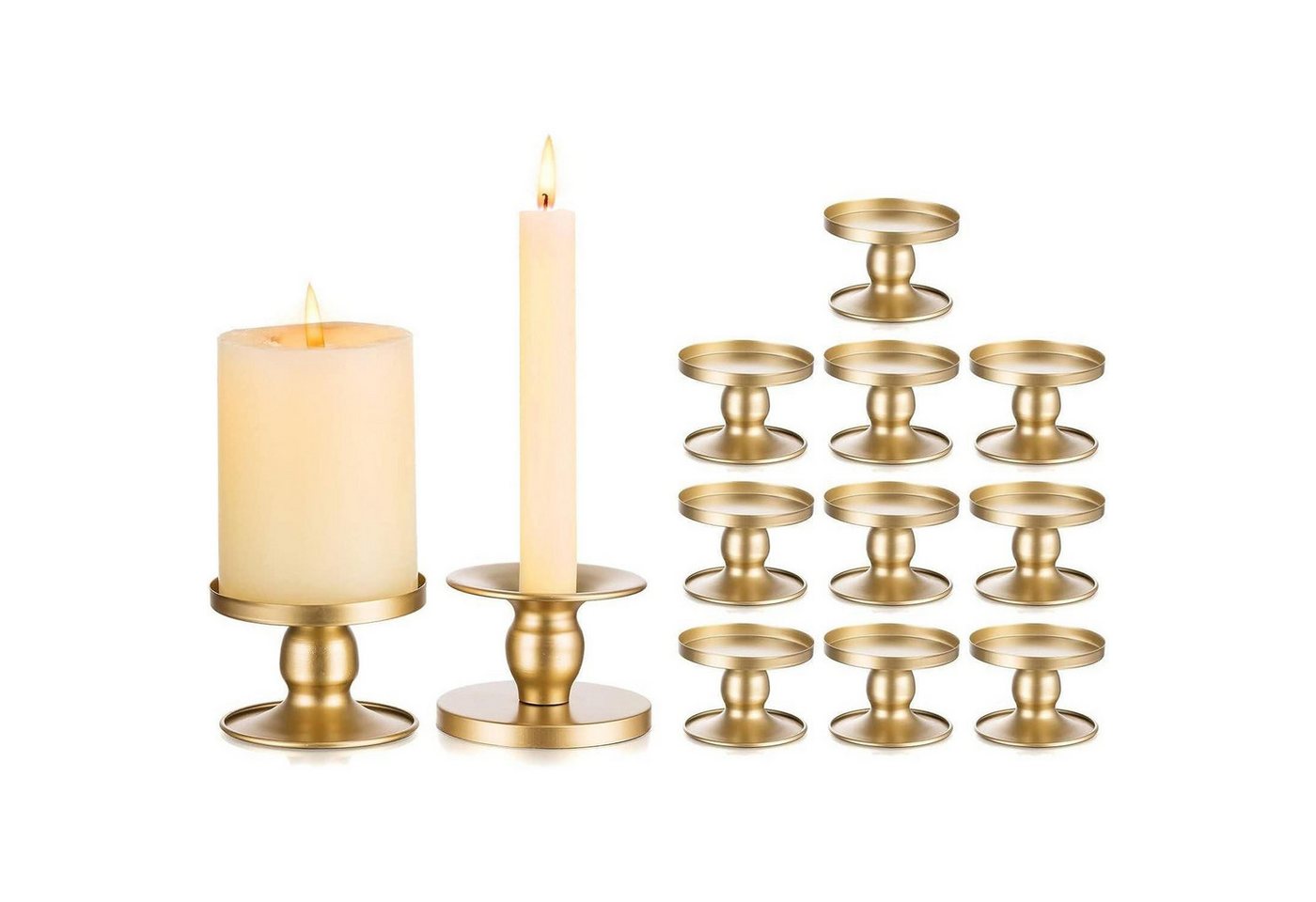 LuxusKollektion Tischkerzenhalter Kerzenständer Gold Metall Stabkerzen Stumpenkerzen 12er 12 Gold LuxusKollektion Tischkerzenhalter Kerzenständer Gold Metall Stabkerzen Stumpenkerzen 12er 12 Gold von LuxusKollektion