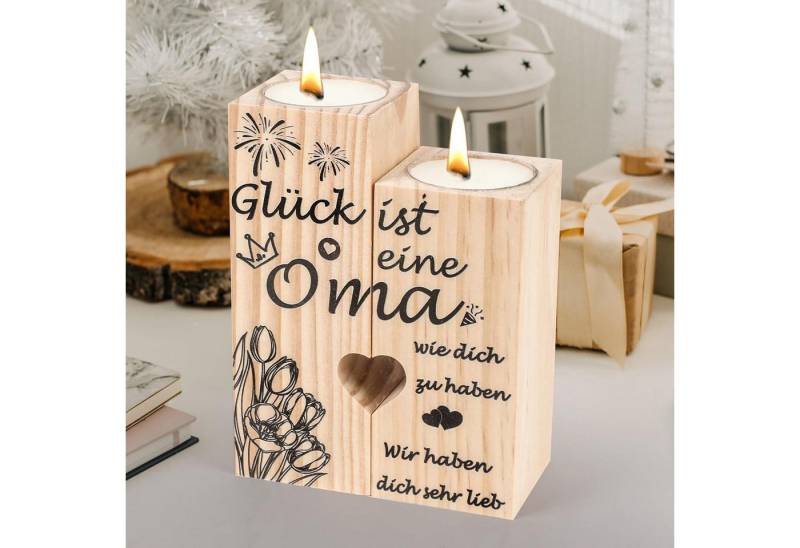 LuxusKollektion Tischkerzenhalter Kerzenständer Holz Geschenk Oma personalisiert 06 LuxusKollektion Tischkerzenhalter Kerzenständer Holz Geschenk Oma personalisiert 06 von LuxusKollektion