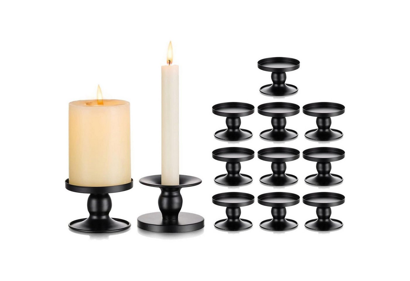 LuxusKollektion Tischkerzenhalter Kerzenständer Kerzenhalter Metall Schwarz 12er Stabkerzen 12 Schwarz LuxusKollektion Tischkerzenhalter Kerzenständer Kerzenhalter Metall Schwarz 12er Stabkerzen 12 Schwarz von LuxusKollektion