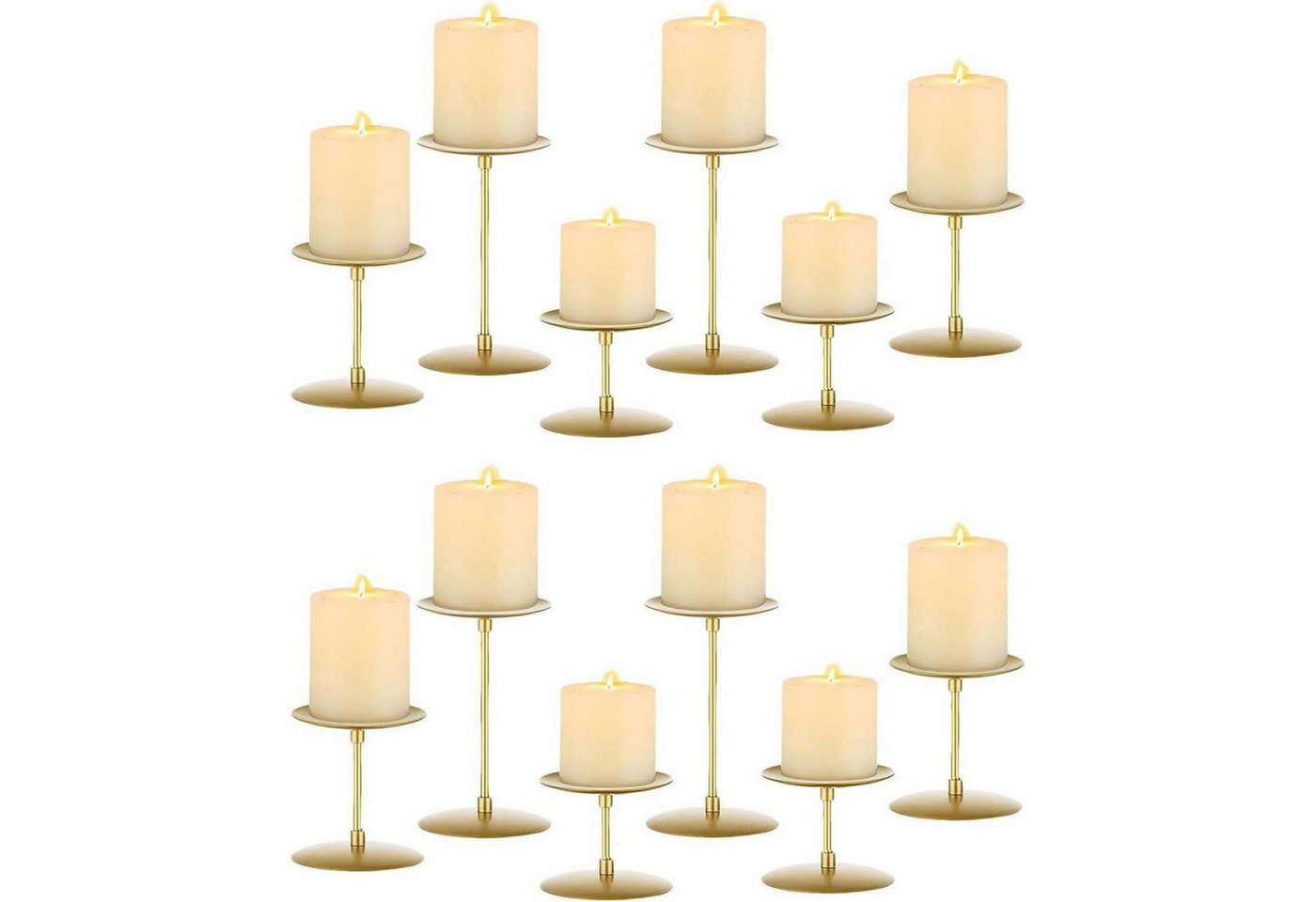 LuxusKollektion Tischkerzenhalter Kerzenständer Metall Adventskranz Vintage Deko 12er Set Gold LuxusKollektion Tischkerzenhalter Kerzenständer Metall Adventskranz Vintage Deko 12er Set Gold von LuxusKollektion