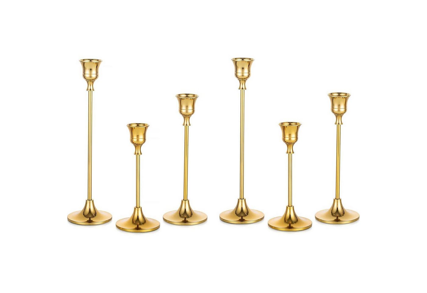LuxusKollektion Tischkerzenhalter Kerzenständer Metall Spitzkerzen Hochzeit Tischdeko 2 Set 6 PCS Gold LuxusKollektion Tischkerzenhalter Kerzenständer Metall Spitzkerzen Hochzeit Tischdeko 2 Set 6 PCS Gold von LuxusKollektion