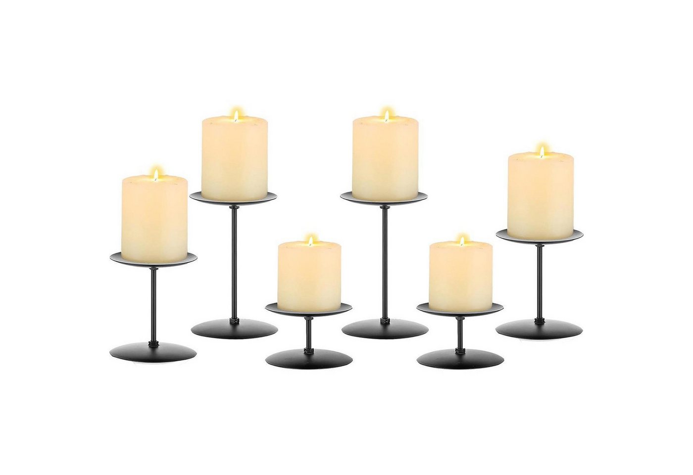 LuxusKollektion Tischkerzenhalter Kerzenständer Metall Stumpenkerzen Tischdeko 6er Set Schwarz LuxusKollektion Tischkerzenhalter Kerzenständer Metall Stumpenkerzen Tischdeko 6er Set Schwarz von LuxusKollektion