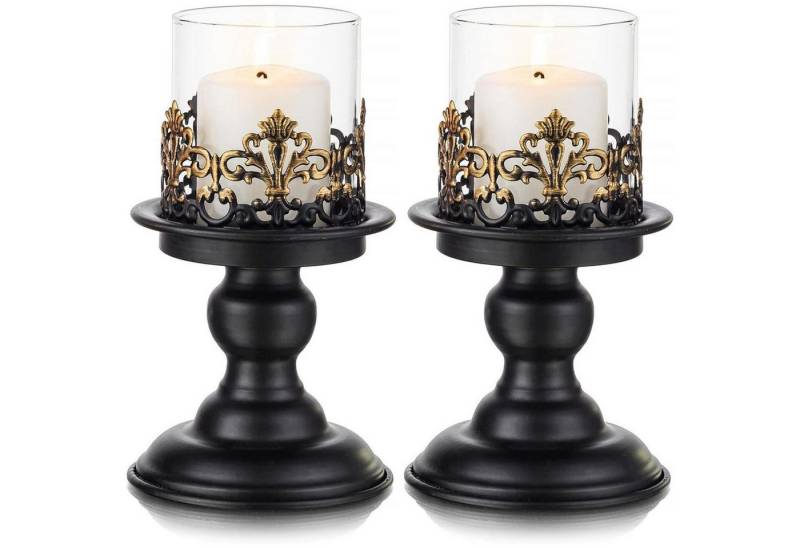 LuxusKollektion Tischkerzenhalter Kerzenständer Metall Stumpenkerzen Vintage Groß × 2 Schwarz LuxusKollektion Tischkerzenhalter Kerzenständer Metall Stumpenkerzen Vintage Groß × 2 Schwarz von LuxusKollektion
