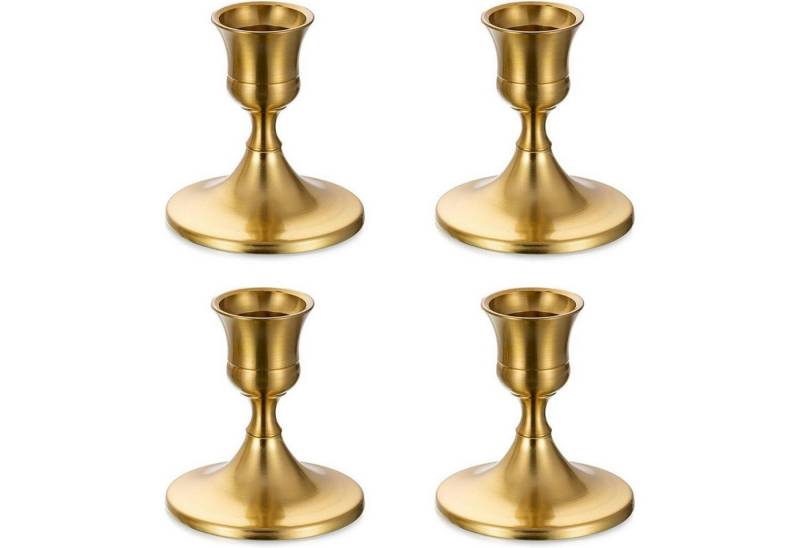 LuxusKollektion Tischkerzenhalter Kerzenständer Stabkerzen Gold Metall Set 4 Tischdeko 4 Gold-1 LuxusKollektion Tischkerzenhalter Kerzenständer Stabkerzen Gold Metall Set 4 Tischdeko 4 Gold-1 von LuxusKollektion
