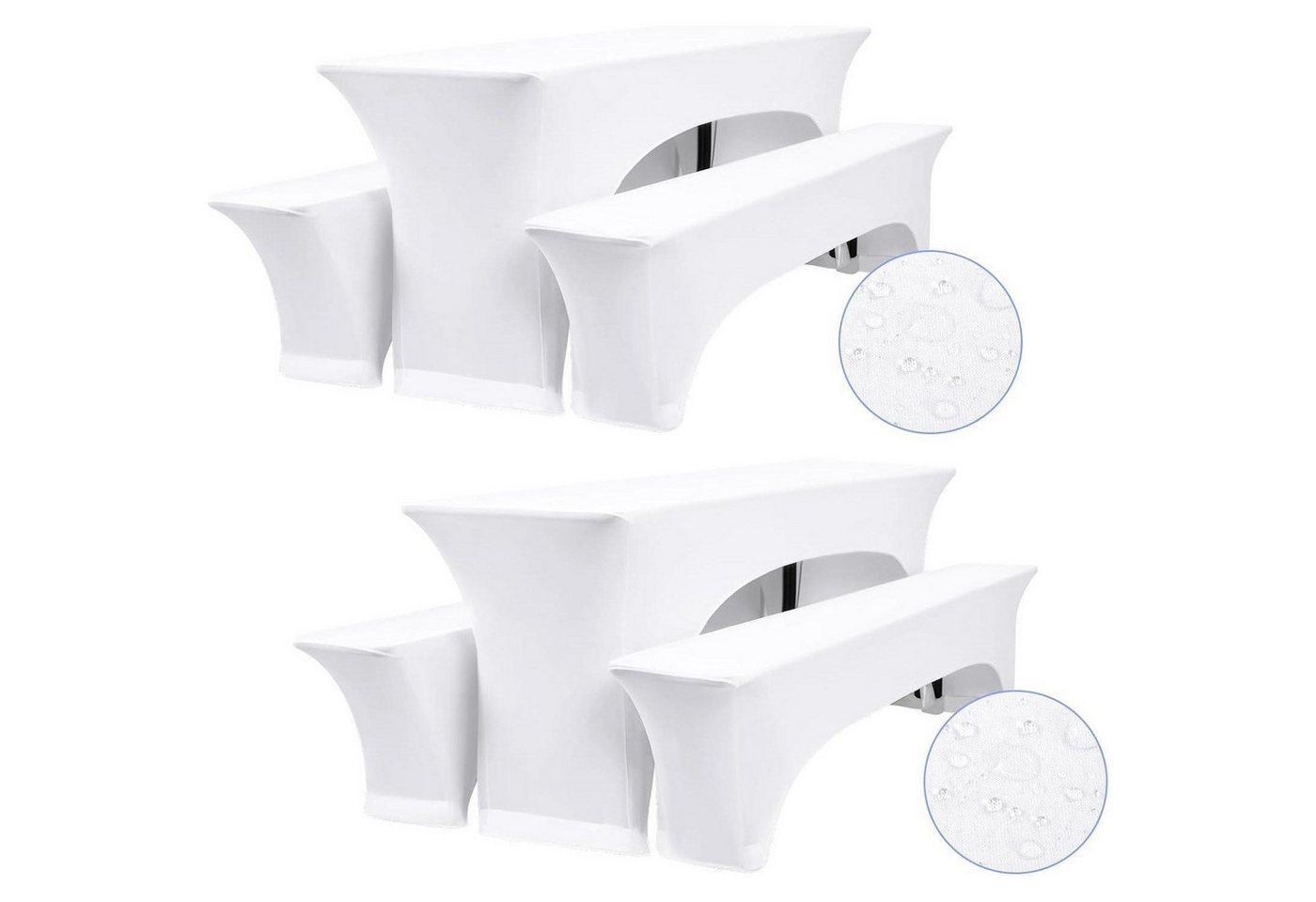 LuxusKollektion Tischschonbezug Elastische Biertischhussen 3er-Set Weiß Tischdecken Wasserdicht LuxusKollektion Tischschonbezug Elastische Biertischhussen 3er-Set Weiß Tischdecken Wasserdicht von LuxusKollektion