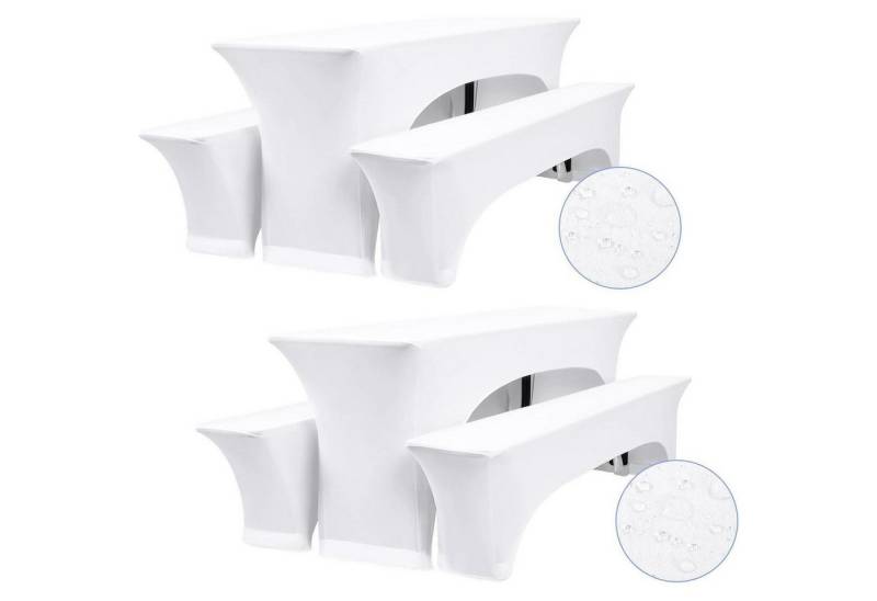 LuxusKollektion Tischschonbezug Elastische Biertischhussen 3er-Set Weiß Tischdecken Wasserdicht LuxusKollektion Tischschonbezug Elastische Biertischhussen 3er-Set Weiß Tischdecken Wasserdicht von LuxusKollektion