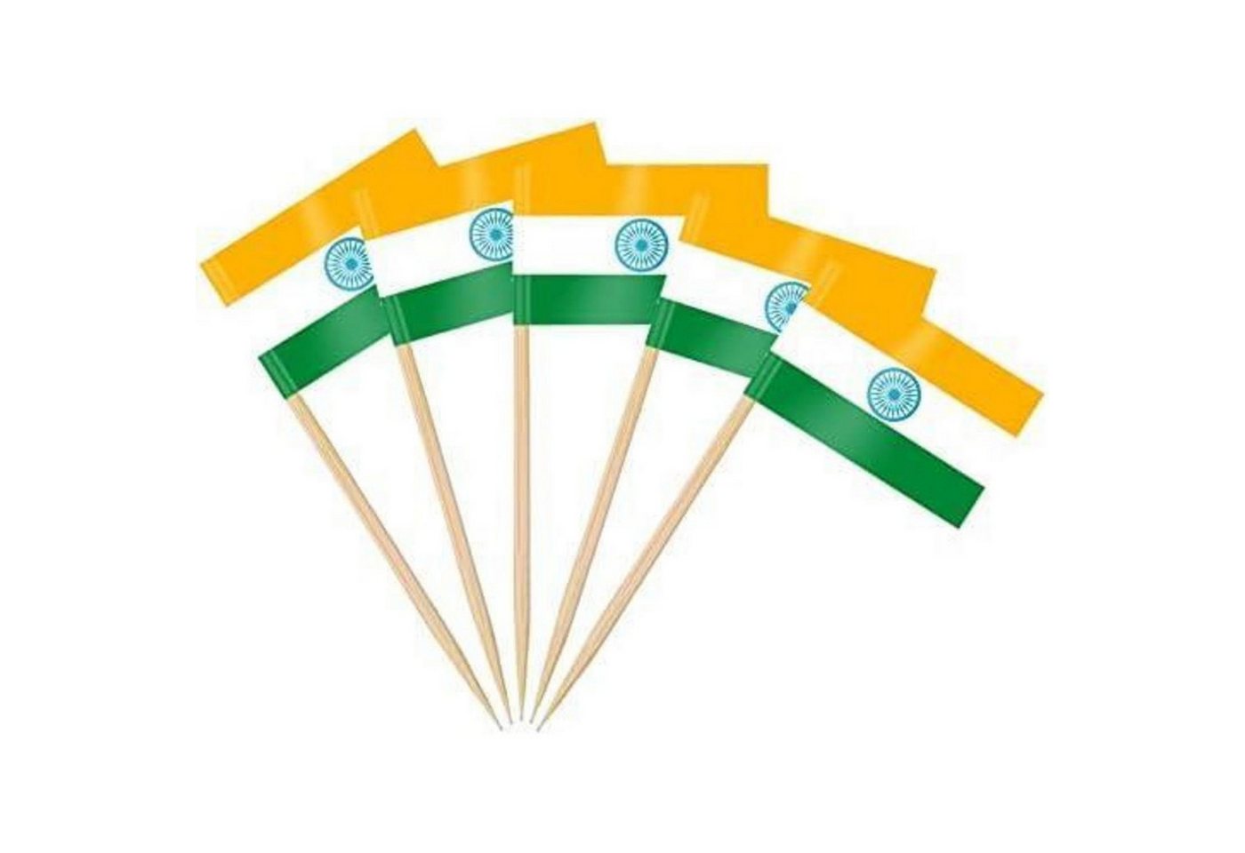 LuxusKollektion Trinkhalme Fähnchen Cupcake Topper Cocktail Indien Zahnstocher Flagge 100 Stück von LuxusKollektion