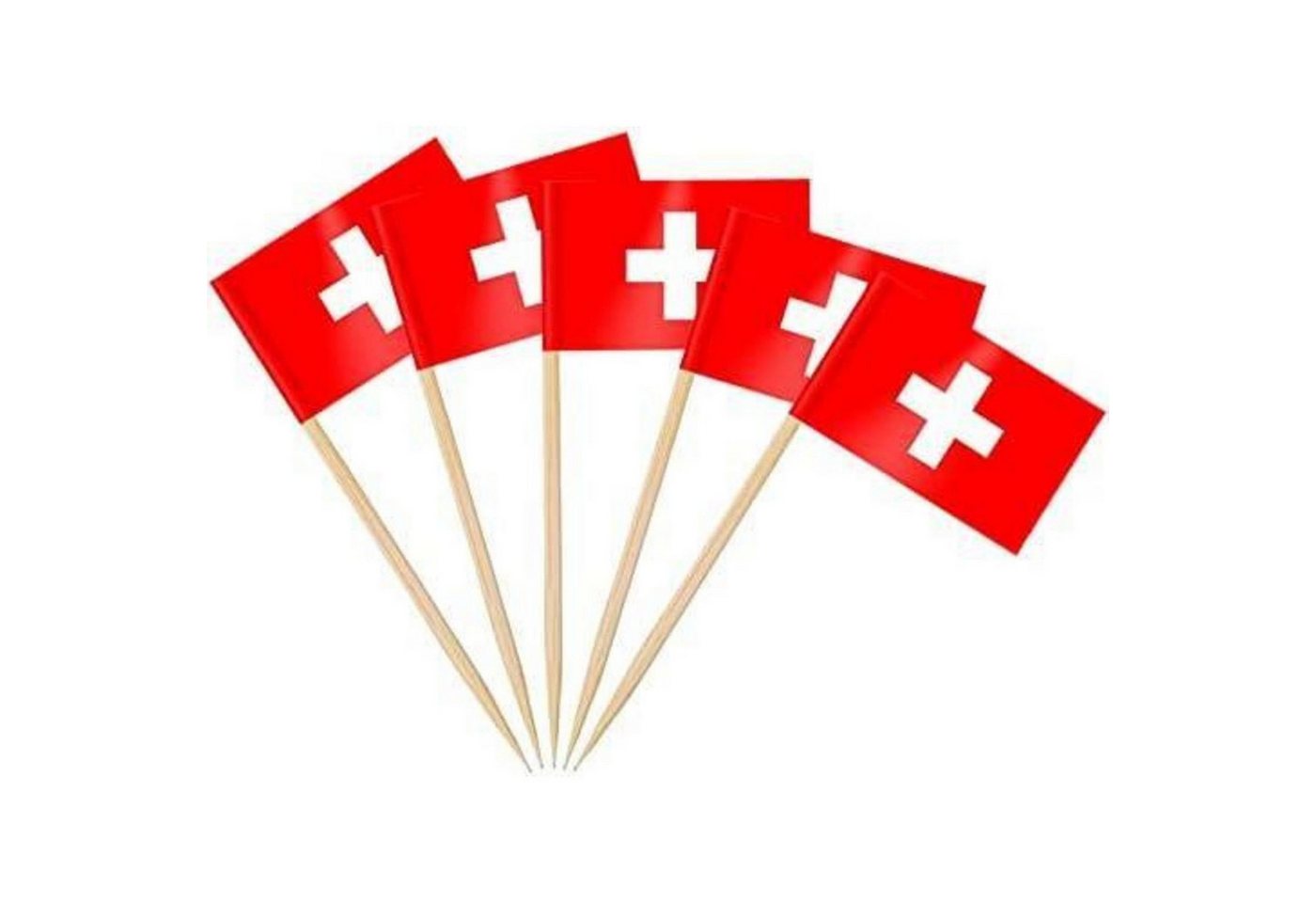LuxusKollektion Trinkhalme Fähnchen Cupcake Topper Mini Schweiz Zahnstocher Flagge 200 Stück von LuxusKollektion