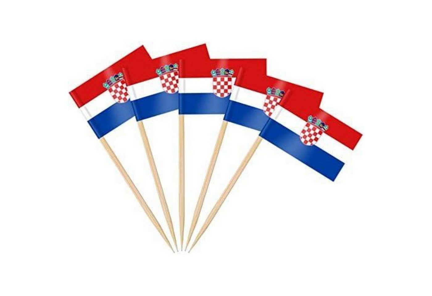 LuxusKollektion Trinkhalme Fahne Kroatische Mini Topper Kroatien Zahnstocher Flagge 100 Stück von LuxusKollektion