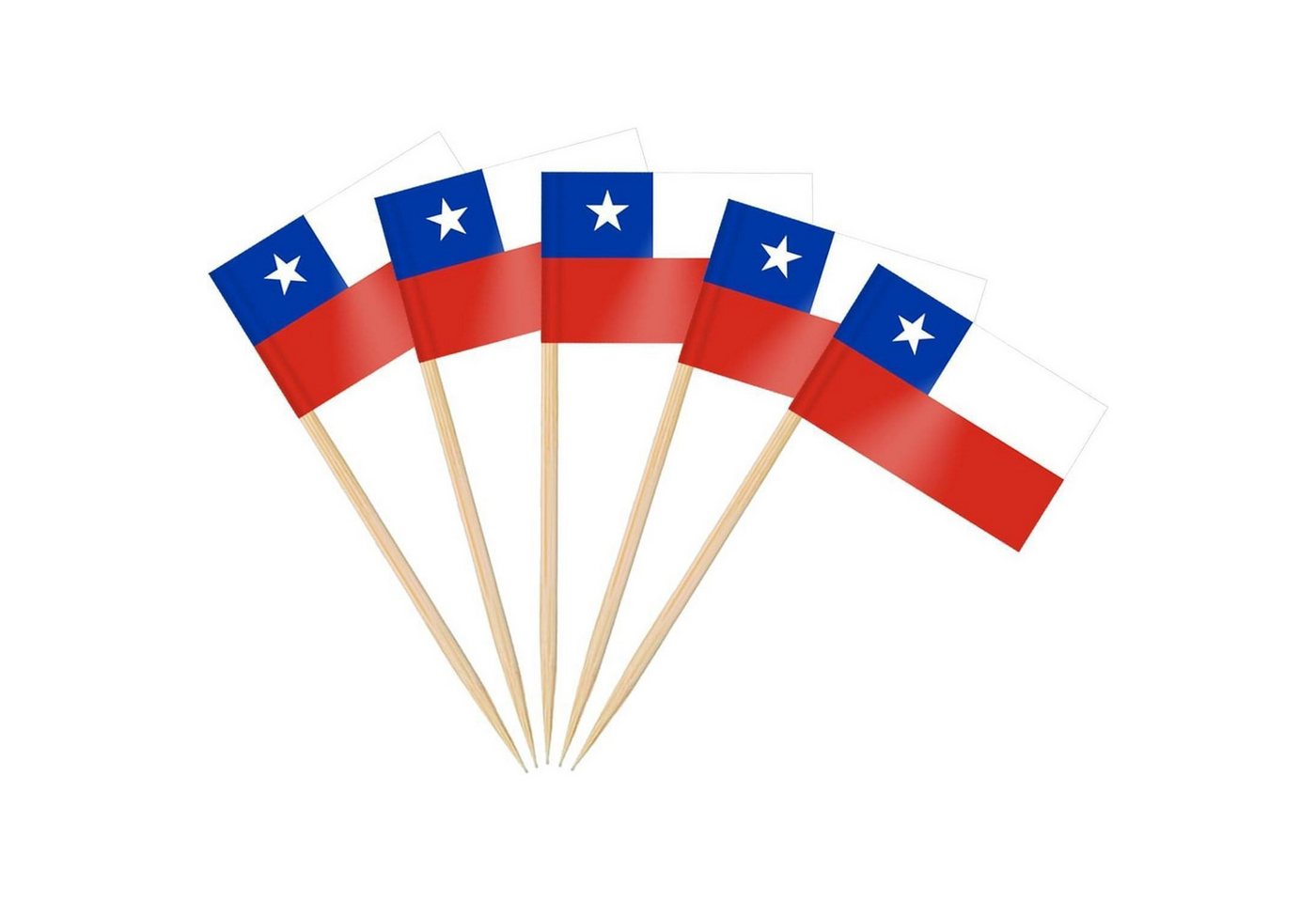 LuxusKollektion Trinkhalme Zahnstocher Flaggen Chile Cupcake Topper Cocktail Chile 200 Stück von LuxusKollektion