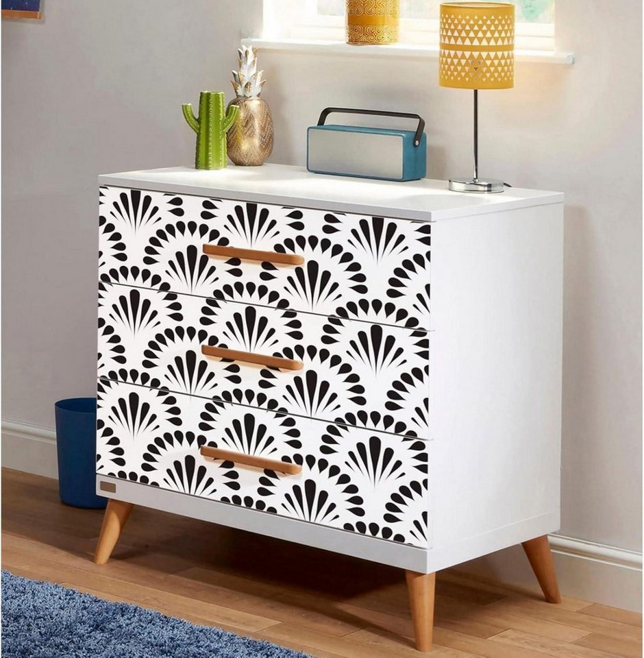 JOLIHOME Vinyltapete Geometrische Selbstklebende Tapete Schwarze Fans Wasserdicht JOLIHOME Vinyltapete Geometrische Selbstklebende Tapete Schwarze Fans Wasserdicht von JOLIHOME