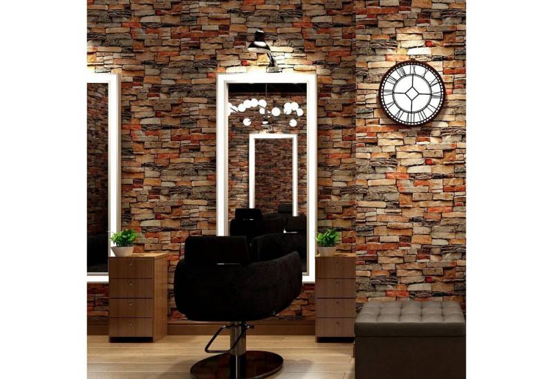 JOLIHOME Vinyltapete Selbstklebende Ziegelstein Tapete Schiefer Effekt 44.5x500cm von JOLIHOME