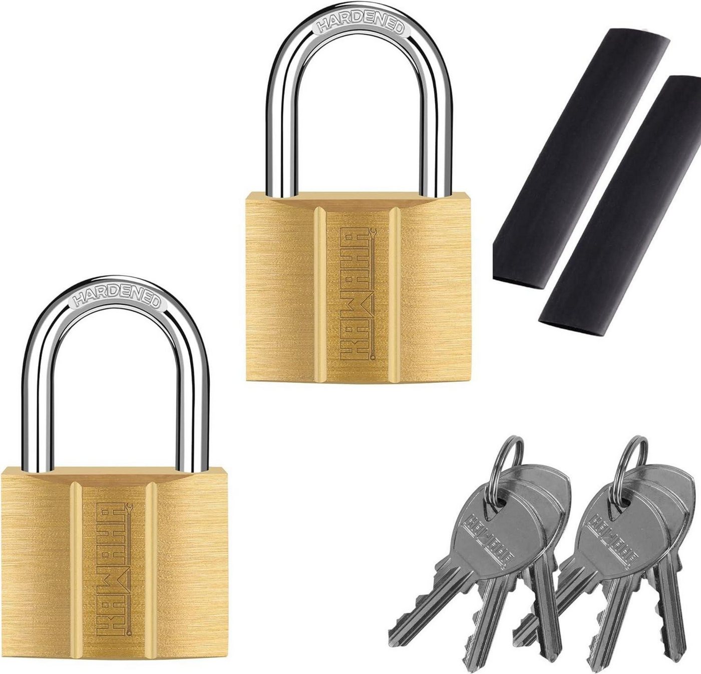 LuxusKollektion Vorhängeschloss Messing-Vorhängeschloss 40mm 2er Set wasserdicht für Schuppen Garten LuxusKollektion Vorhängeschloss Messing-Vorhängeschloss 40mm 2er Set wasserdicht für Schuppen Garten von LuxusKollektion