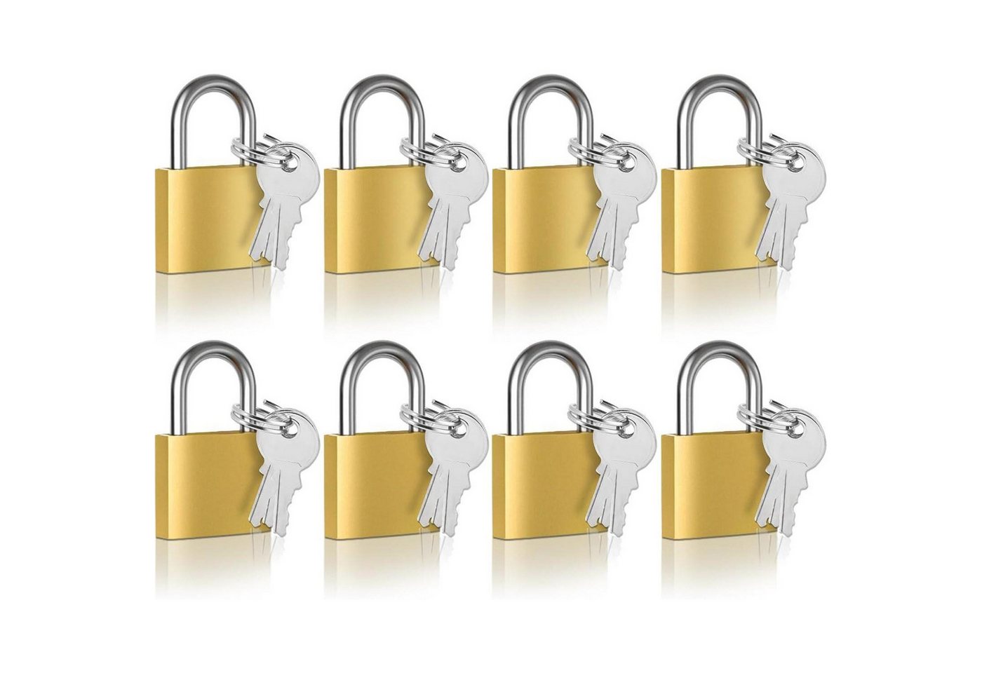 LuxusKollektion Vorhängeschloss Vorhängeschloss 30 mm Messing Gleichschließend Bügelschloss 8 Stück von LuxusKollektion