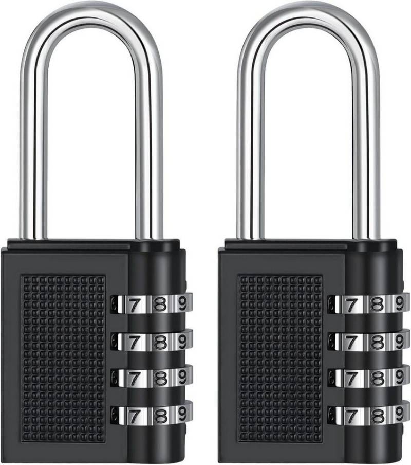 LuxusKollektion Vorhängeschloss Vorhängeschloss 66mm Zahlencode Wetterfest 4 Stellig Outdoor Schwarz 2 von LuxusKollektion