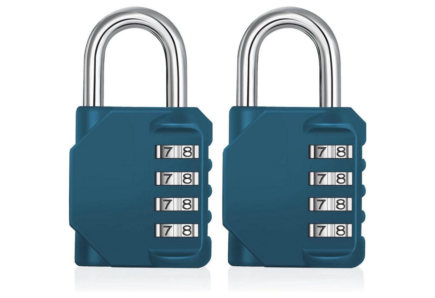 LuxusKollektion Vorhängeschloss Vorhängeschloss Zahlencode 4Stellig 2P 2 Stücke Pfauenblau von LuxusKollektion