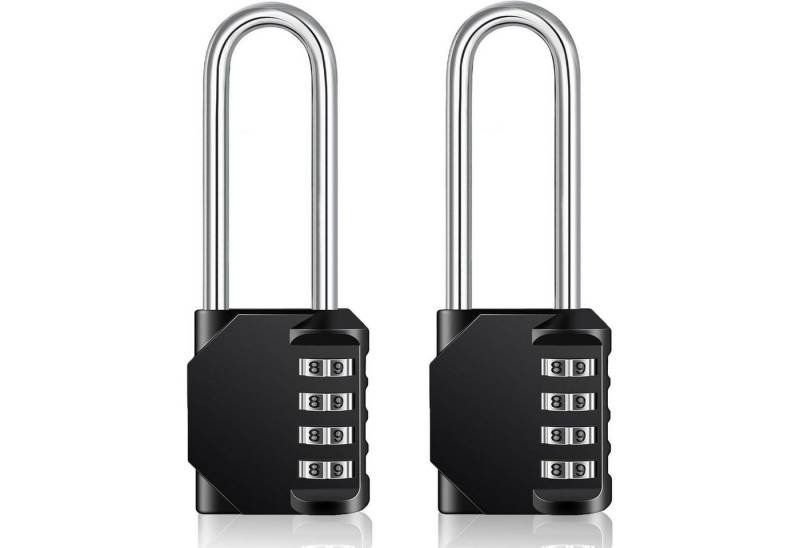LuxusKollektion Vorhängeschloss Zahlenschloss 4 Stellig Hoher Bügel 2 Stücke Schwarz Lang LuxusKollektion Vorhängeschloss Zahlenschloss 4 Stellig Hoher Bügel 2 Stücke Schwarz Lang von LuxusKollektion