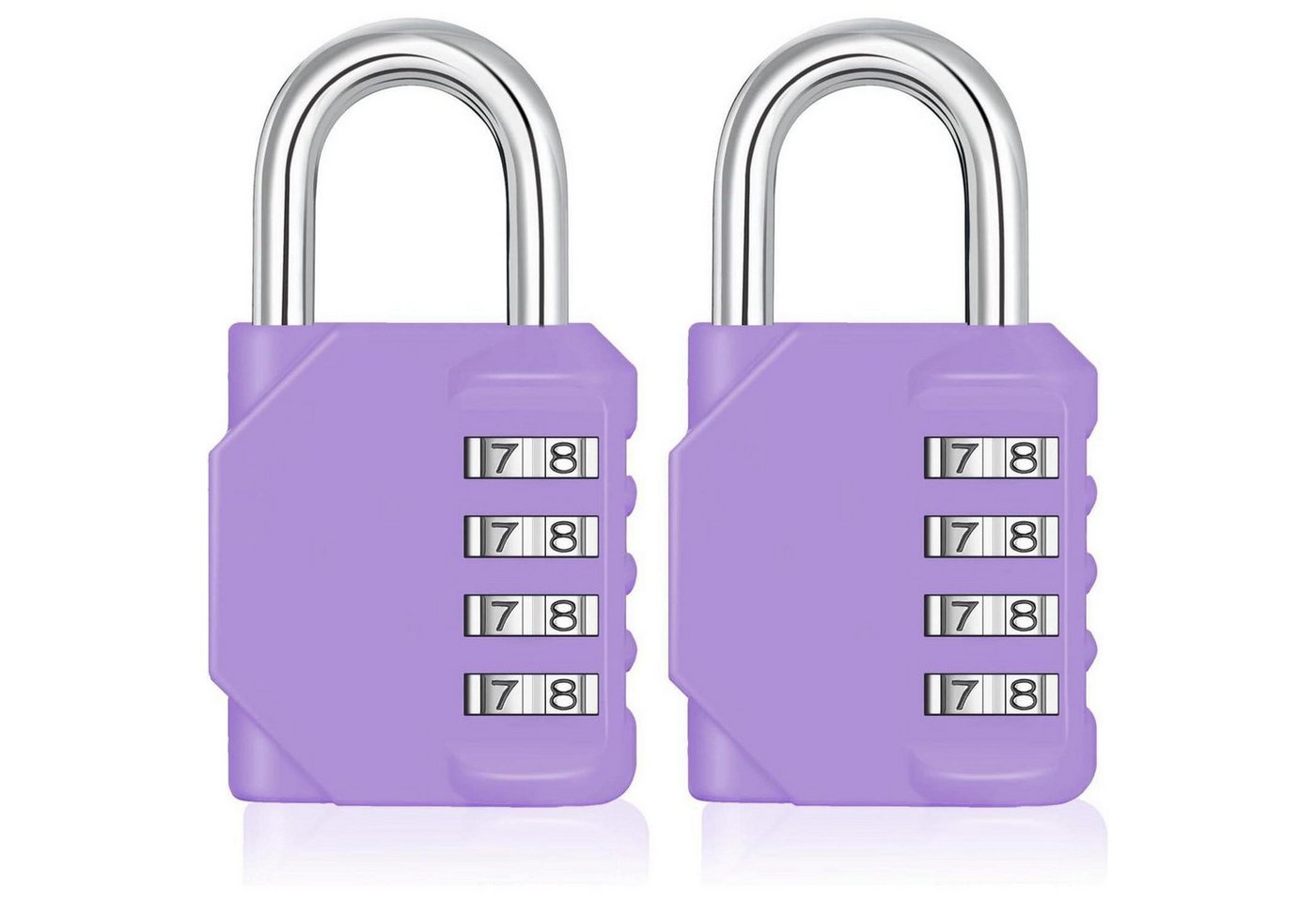 LuxusKollektion Vorhängeschloss Zahlenschloss 4Stellig Spindschloss Wetterfest 2P 2 Stücke A violett von LuxusKollektion