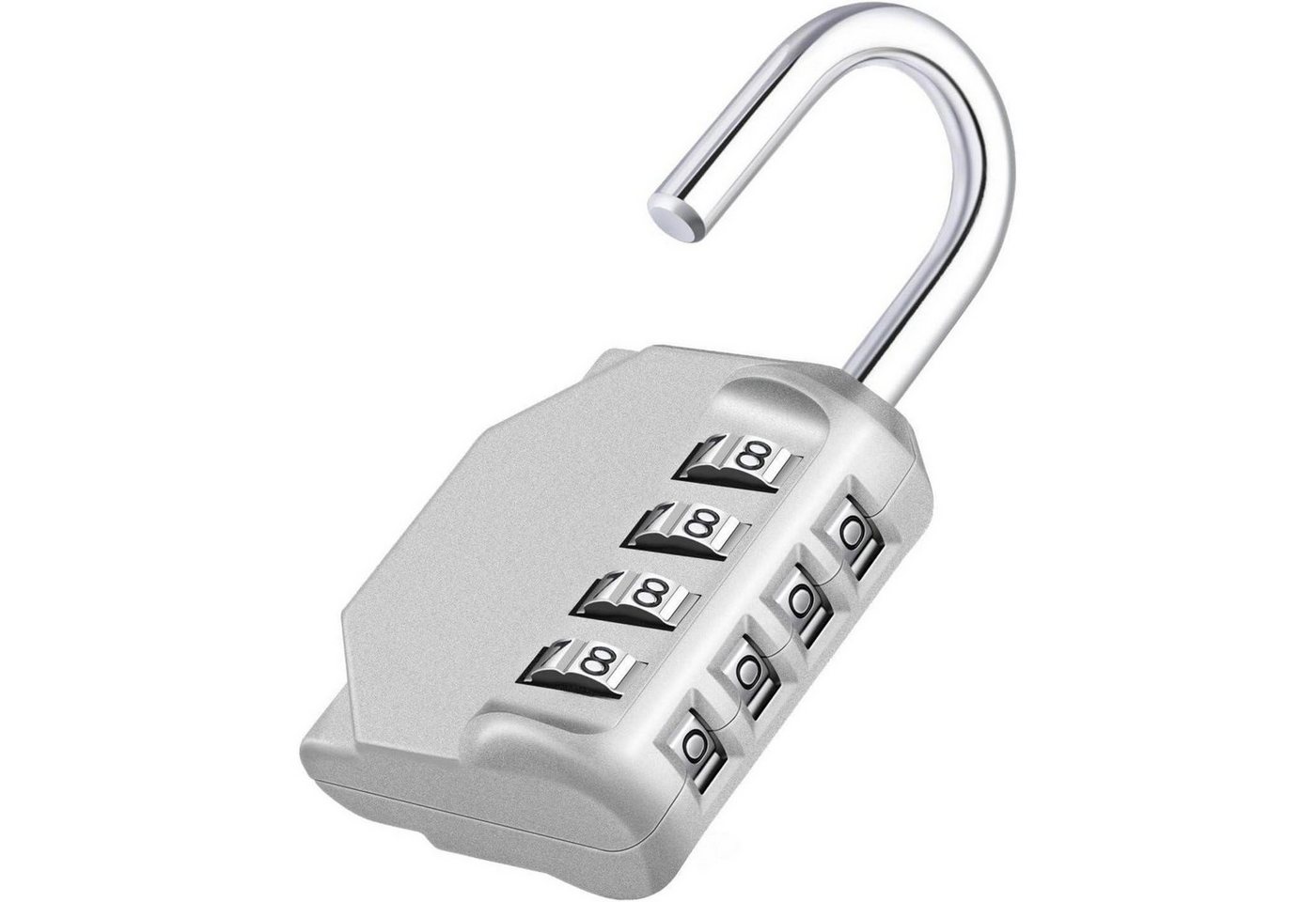 LuxusKollektion Vorhängeschloss Zahlenschloss Spind Fitnessstudio 4stellig 1P 1 Stück A silber von LuxusKollektion