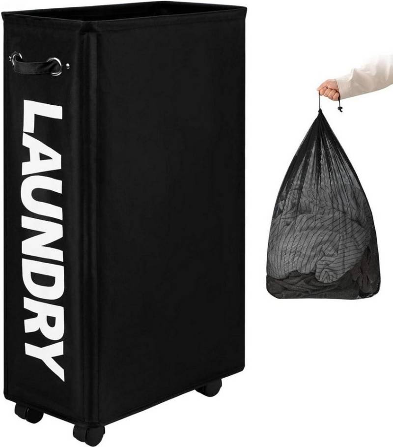 LuxusKollektion Wäschekorb Große Faltbare Wäschekörbe mit Rad und 70L Kapazität von LuxusKollektion