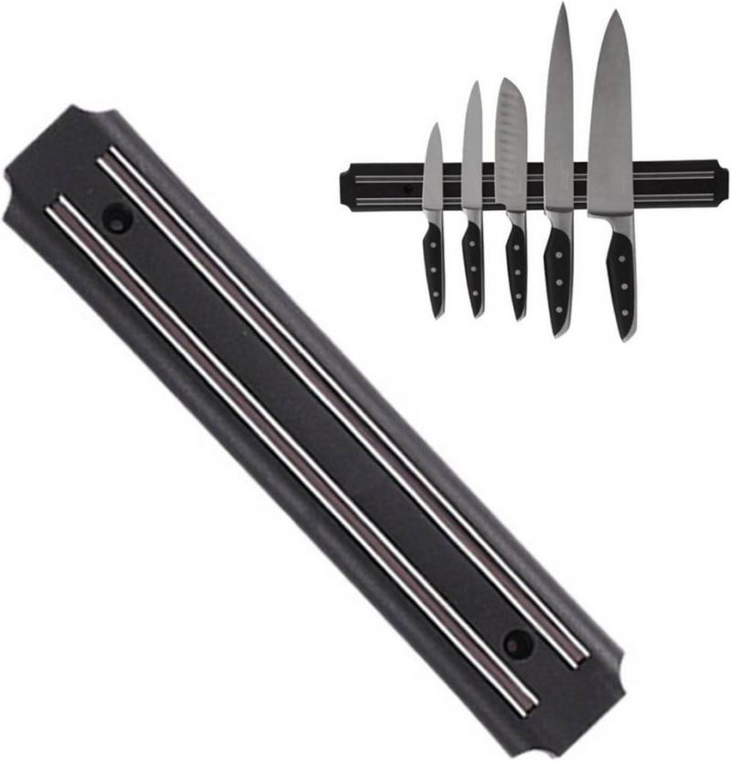 SEMINISMAR Wand-Magnet Messerhalter Magnetischer Messerhalter 25cm Schwarz inkl. Montagewerkzeug von SEMINISMAR